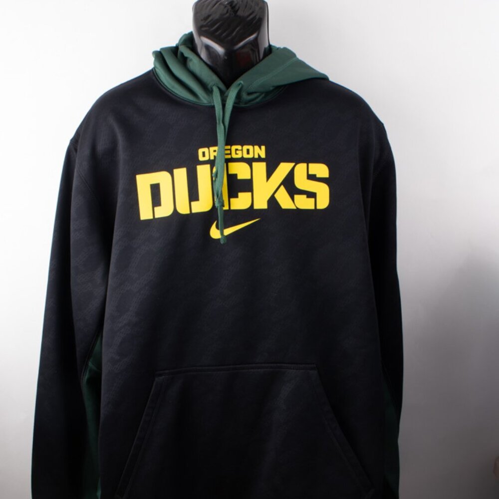 Oregon Ducks NCAA Nike Therma-Fit Hoodie Men's XL Pullover Green Black